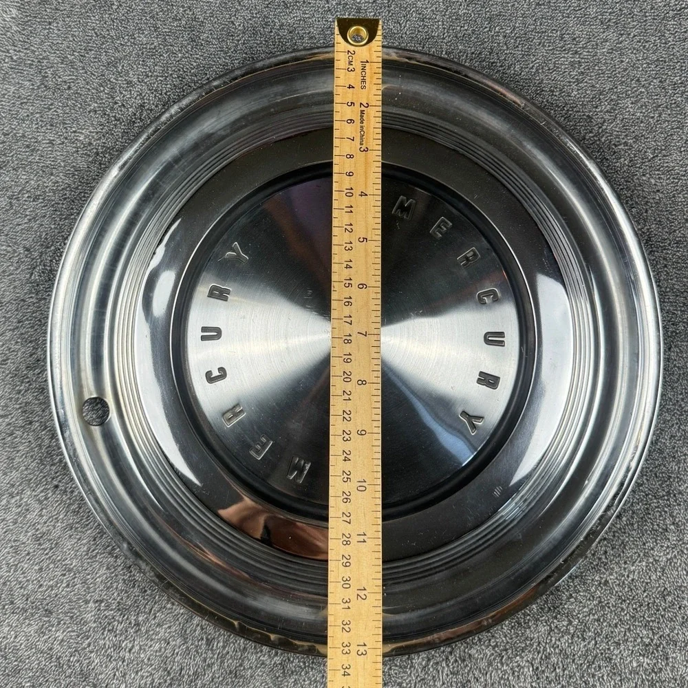 Vintage Mercury 13 Inch Stainless Steel Hubcap Wheel Cover OEM Block Lettering